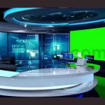 فوتیج پرده سبز کروماکی استودیو خبری مجازی