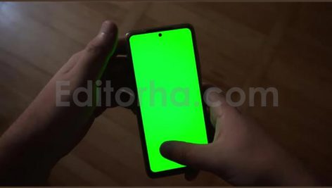 فوتیج تلفن همراه با صفحه سبز