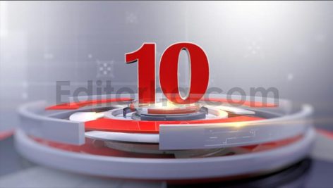 فوتیج شمارش معکوس قرمز رنگ با طراحی مدرن برای شروع برنامه‌های خبری