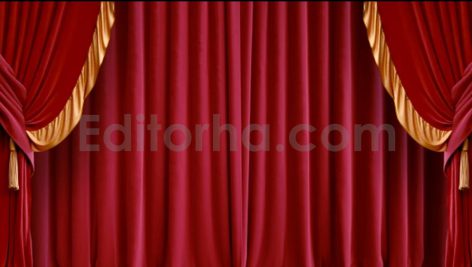 فوتیج ترانزیشن آلفا باز شدن پرده قرمز سینما