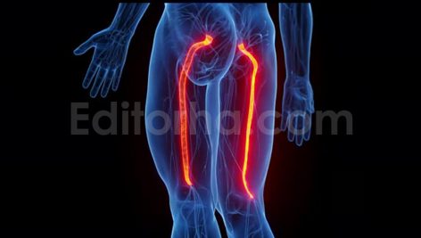 فوتیج انیمیشن سه بعدی اعصاب سیاتیک