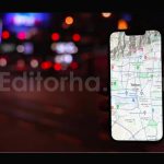 فوتیج نقشه شهر تهران روی تلفن همراه