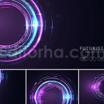دانلود بک گراند انتزاعی فناوری HUD با تم صورتی و آبی