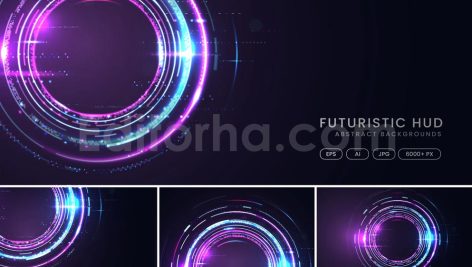 دانلود بک گراند انتزاعی فناوری HUD با تم صورتی و آبی