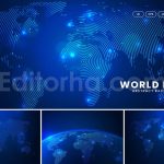 دانلود فایل لایه باز بک گراند نقشه جهان آبی مدرن blue world map backgrounds