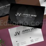 دانلود لایه باز کارت ویزیت مشکی و مینیمال Black Clean Business Cards