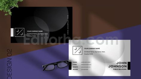 دانلود لایه باز کارت ویزیت مشکی و مینیمال Black Clean Business Cards