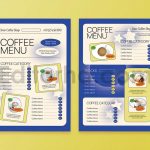 دانلود لایه باز منو آبی کافه Blue Food Menu Coffee Shop