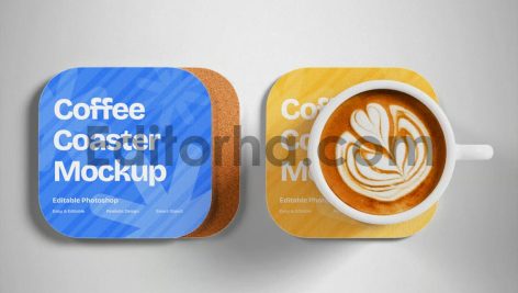 موکاپ زیرلیوانی‌ تبلیغاتی قهوه4