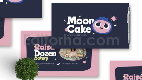 دانلود لایه باز کارت ویزیت Moon Cake - Business Card