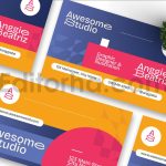 دانلود لایه باز کارت ویزیت تجاری رنگارنگ Colorfull Business Card
