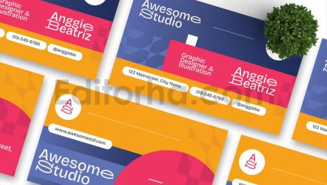 دانلود لایه باز کارت ویزیت تجاری رنگارنگ Colorfull Business Card