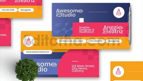 دانلود لایه باز کارت ویزیت تجاری رنگارنگ Colorfull Business Card