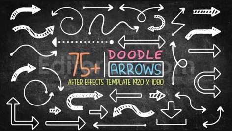 دانلود پروژه آماده افترافکت: 75 فلش متحرک Doodle Arrow Pack After Effects