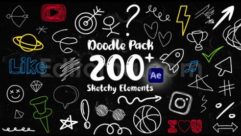 دانلود پروژه آماده افترافکت: مجموعه اشکال طراحی دست متحرک Doodle Pack