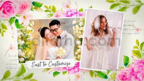 دانلود پروژه آماده افترافکت: اسلایدشو گلدار عروسی با موسیقی Floral Wedding Slideshow