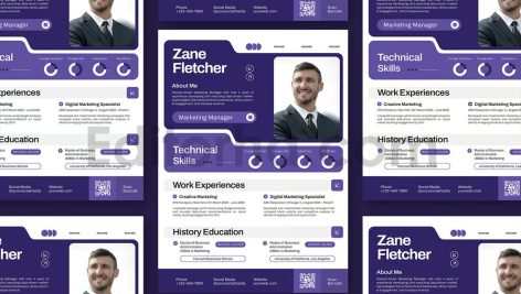 دانلود فایل لایه باز رزومه حرفه ای Fortivest Insurance - Resume