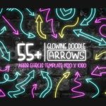 دانلود پروژه آماده افترافکت: پکیج 55تایی فلش های درخشان Glowing Doodle Arrow