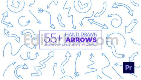 دانلود پروژه آماده پریمیر: پکیج فلش کشیده شده با دست Hand Drawn Arrow Pack