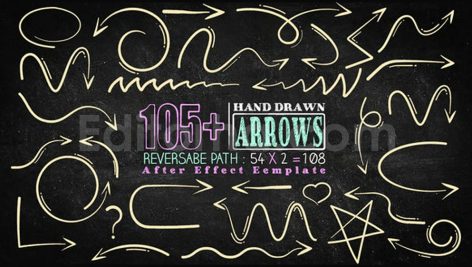 دانلود پروژه آماده افترافکت: پکیج 105 فلش دستی Hand Drawn Arrow Pack
