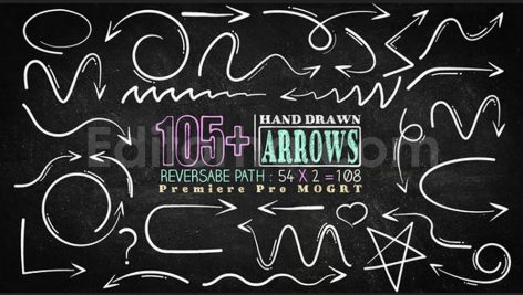 دانلود پروژه آماده پریمیر: پکیج 105 فلش دستی Hand Drawn Arrow Pack Mogrt