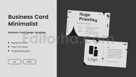 دانلود لایه باز کارت ویزیت مینیمالیستی Minimalist Business Card