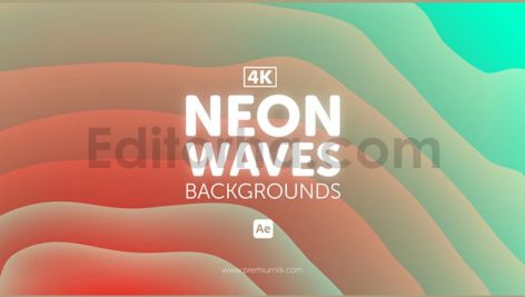 دانلود پروژه آماده افترافکت: بک گراند امواج نئونی Neon Waves Backgrounds