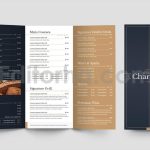 دانلود لایه باز منو سه لت (تاشو) رستوران Restaurant Trifold Menu