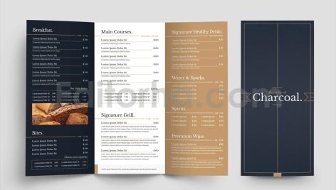 دانلود لایه باز منو سه لت (تاشو) رستوران Restaurant Trifold Menu