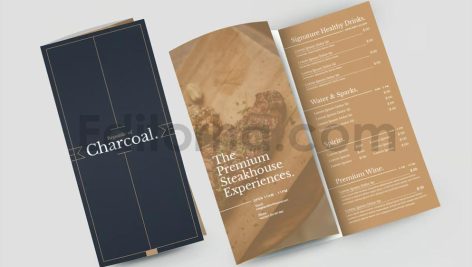 دانلود لایه باز منو سه لت (تاشو) رستوران Restaurant Trifold Menu