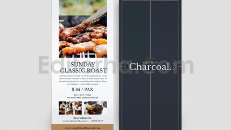 دانلود لایه باز منو سه لت (تاشو) رستوران Restaurant Trifold Menu