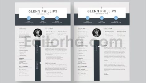 دانلود فایل لایه باز رزومه ساده Resume