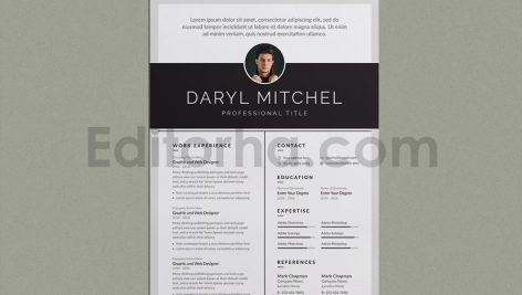 دانلود فایل لایه باز رزومه ساده Resume