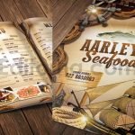 دانلود لایه باز منو ویژه غذاهای دریایی Seafood Menu Template
