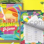 دانلود لایه باز منو نوشیدنی‌های تابستانی Summer Drinks Menu