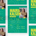 دانلود فایل لایه باز رزومه Tall با تم سبز Tall Green - Resume