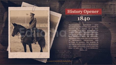 دانلود پروژه آماده افترافکت: اسلایدشو تاریخی با موسیقی The History