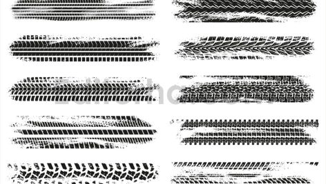 دانلود وکتور رد لاستیک Grunge Tire Tracks