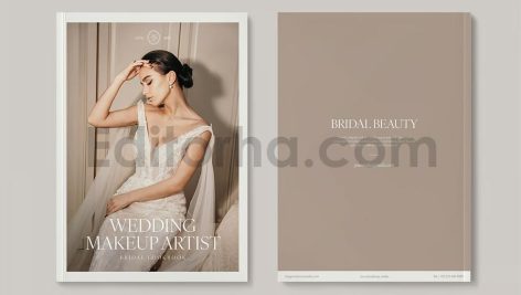 دانلود فایل لایه باز کاتالوگ لباس و آرایش عروس Wedding Brochure Template