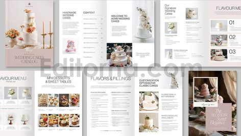 دانلود فایل لایه باز کاتالوگ کیک عروسی Wedding Cake Catalog