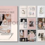 دانلود فایل لایه باز کاتالوگ کیک عروسی Wedding Cake Catalog Template