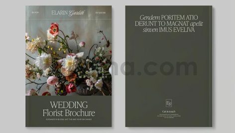 دانلود فایل لایه باز کاتالوگ دسته گل عروس Wedding Florist Brochure Template