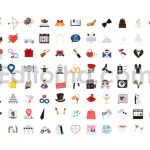 دانلود پروژه آماده افترافکت: 100 آیکون متحرک عروسی با موسیقی Wedding Icons