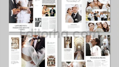 دانلود فایل لایه باز کاتالوگ عکاس عروس Wedding Photographer Brochure