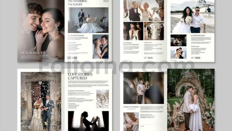 دانلود فایل لایه باز کاتالوگ عکاس عروس Wedding Photographer Brochure