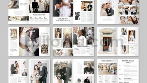 دانلود فایل لایه باز کاتالوگ عکاس عروس Wedding Photographer Brochure