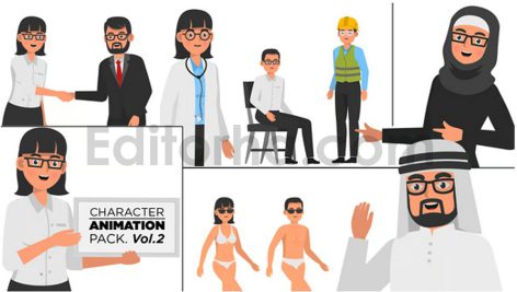 دانلود پروژه آماده افترافکت: مجموعه انیمیت شده کاراکترها با امکان تغییر لباس