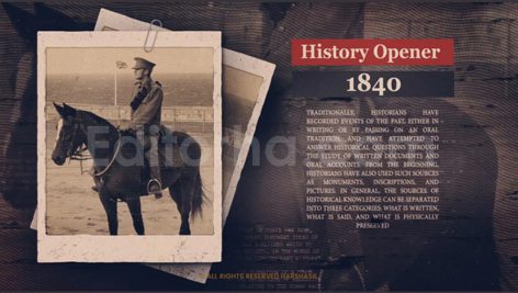دانلود پروژه آماده افترافکت: اسلایدشو تاریخی با موسیقی The History