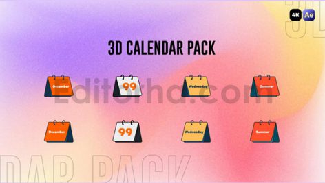 دانلود پروژه آماده افترافکت: پکیج تقویم سه بعدی 3D Calendar Pack