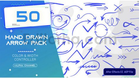 دانلود پروژه آماده افترافکت: پکیج فلش متحرک Hand Drawn Arrows Pack